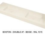 Plan vasque suspendu, double lavabos intégrés au angle arrondi L. 120 à 200 cm x 40 à 60 cm, résine minérale ACRYSTONE®  Finition lisse mate, Livraison Offerte et Rapide.